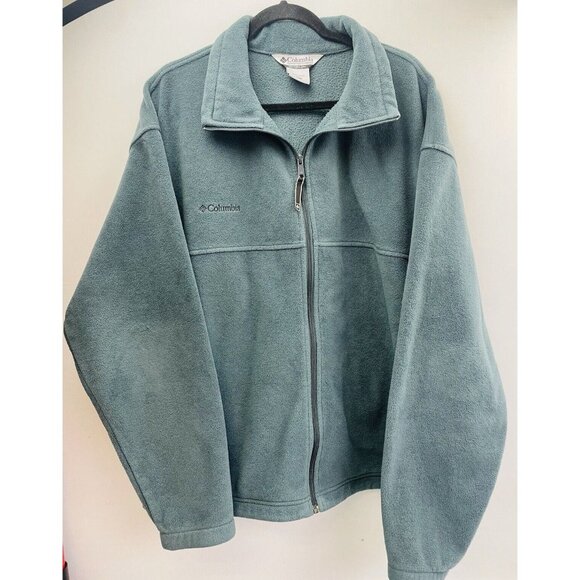 Columbia Men's XXL Long Sleeve Full Zip Up Mock Neck Jacket Green - Picture 11 of 16